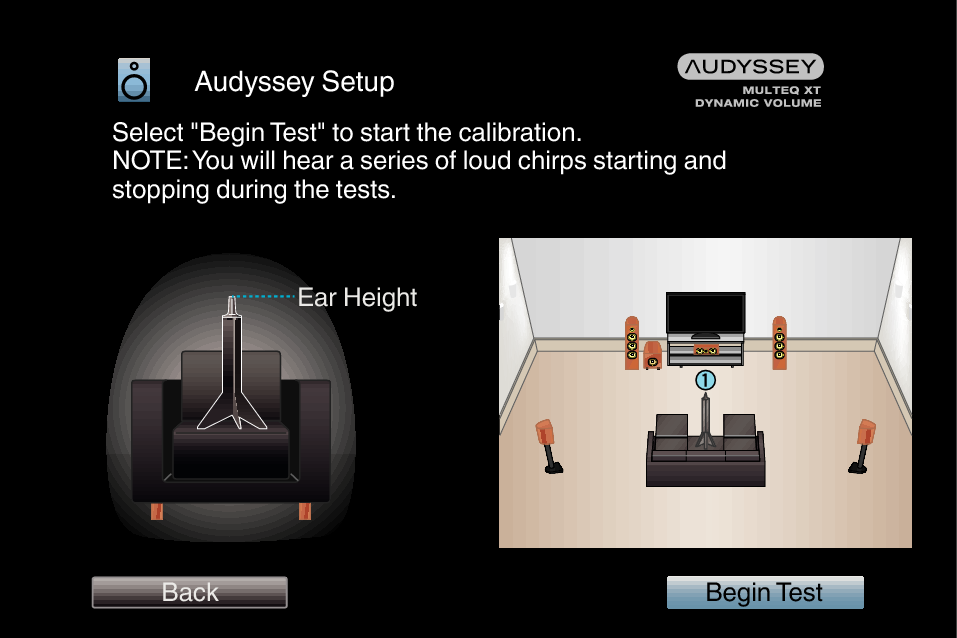 speaker settings (Audyssey® Setup 