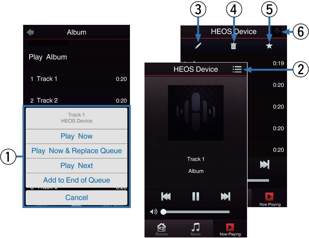 Using the now playing queue HEOS Amp