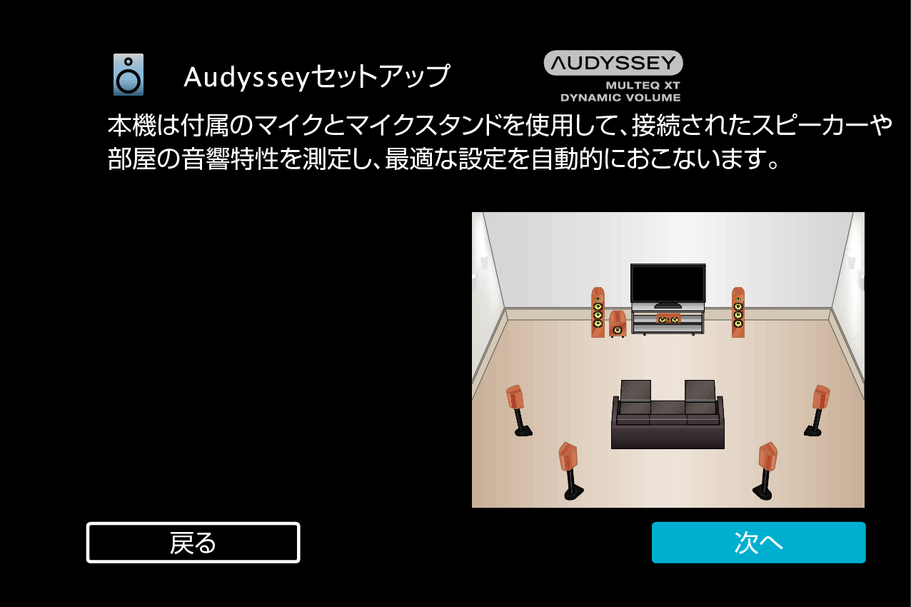 スピーカー設定の流れ Audyssey セットアップ Avr X1100w